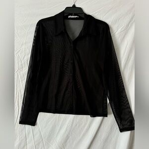 *EUC* Abercrombie Sheer Mesh Black Button Down Size Large